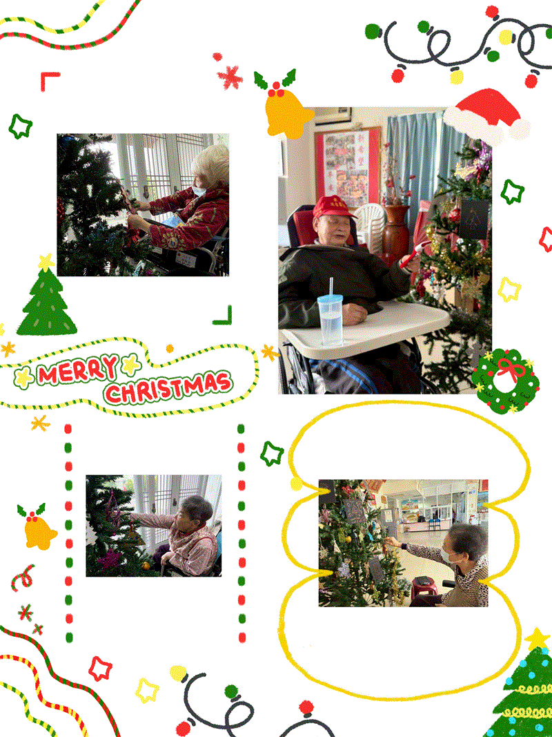 與長輩一起開心佈置聖誕樹🎄,宜福住宿長照機構